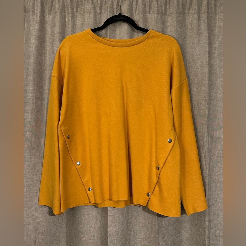 Zara Trafaluc Tunic with Silver Buttons - Mustard Yellow / size M